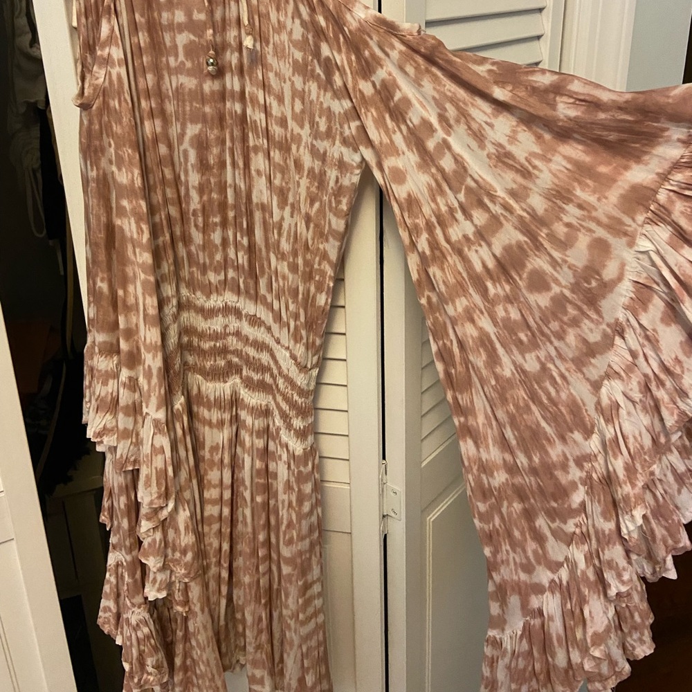 Pink and white pattern sundress
